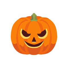 Pumpkin vector illustration, flat pumpkin halloween vector art isolated on a white background