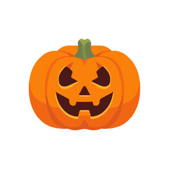 Pumpkin vector illustration, flat pumpkin halloween vector art isolated on a white background