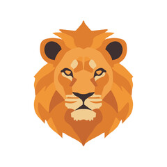 Lion head vector illustration, flat lion head icon isolated on a white background