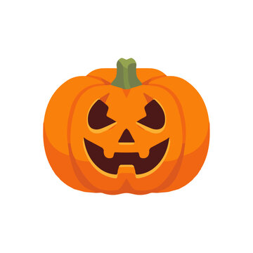 Pumpkin vector illustration, flat pumpkin halloween vector art isolated on a white background