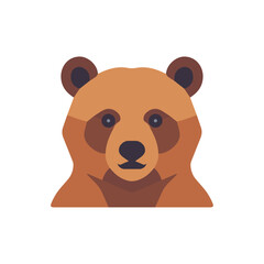 Cute bear head vector illustration, flat bear head vector art isolated on a white background