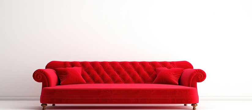 White Background With A Red Isolated Couch