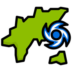TROPICAL STORMS filled outline icon,linear,outline,graphic,illustration