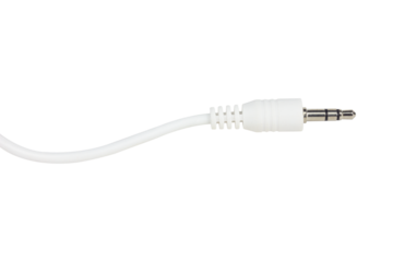 TRRS audio jack, aux cable isolated from background