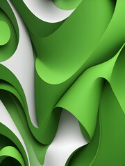 Abstract background with smooth shapes, green monochrome 