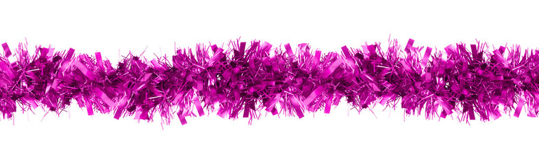 New Year's tinsel, Christmas tinsel isolated, tinsel garland © Nikolay