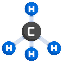 METHANE filled outline icon,linear,outline,graphic,illustration
