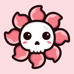 skull head shaped like a flower