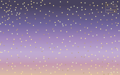 Vector cute delicate gradient background for website, postcard, cover, banner, sky with gold stars