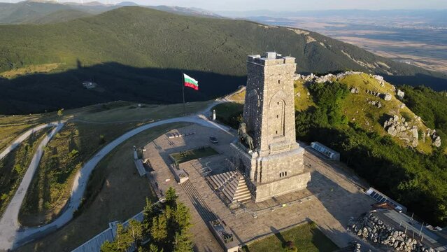 Shipka freedom monument on mountain peak