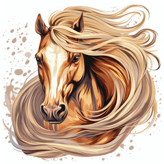 horse clipart, created with Generative Ai technology	
