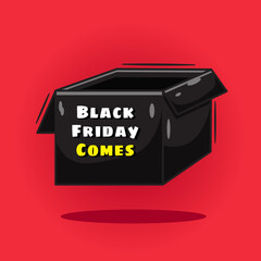 Vector illustration of black friday box sale element collection concept