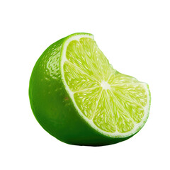 The tropical fruit known as lime, cut across. The image is. Shallow DOF. Closeup.