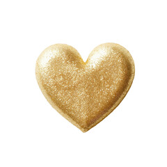 A gold glitter Heart flat white plaster surface
