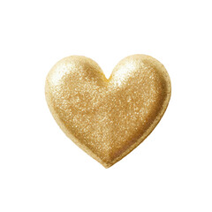 Fototapeta premium A gold glitter Heart flat white plaster surface
