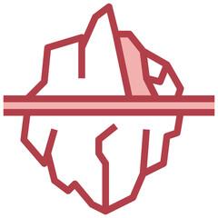 ICEBERG filled outline icon,linear,outline,graphic,illustration