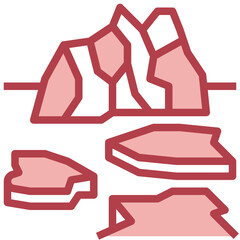 SHRINKING ICE SHEETS filled outline icon,linear,outline,graphic,illustration