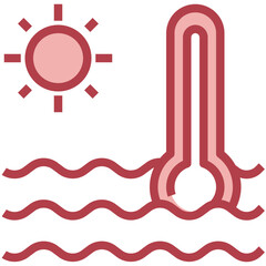 WARMING OCEANS filled outline icon,linear,outline,graphic,illustration