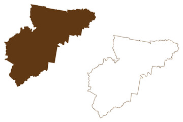 Muswellbrook Shire (Commonwealth of Australia, New South Wales, NSW) map vector illustration, scribble sketch Muswellbrook map