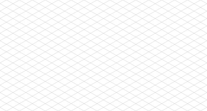 Isometric grid seamless pattern. Isometric grid template. Seamless isometric grid mockup. Vector illustration