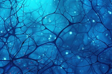 abstract neuron on a blue background.