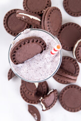  Cookies and Cream Milkshake  or smoothie chocolate oreo cookies with vanilla cream