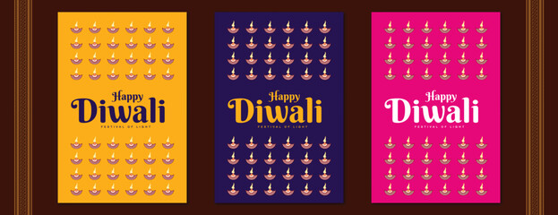 Happy Diwali box pattern background with Diya or lamp elements vector file