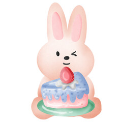 rabbit and cake