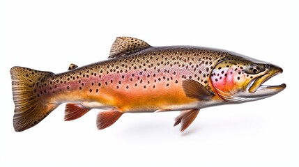 Fototapeta premium Rainbow trout isolated on white background.