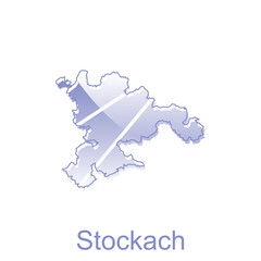 Stockach City Map Illustration Design, World Map International vector template with outline graphic