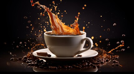 The coffee mug splashed out., generative AI