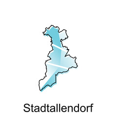 Map City of Stadtallendorf. vector map of German Country design template with outline graphic sketch style isolated on white background