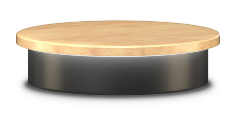 wooden stage podium 3d render for product