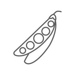 peas icon. nature vegetable  Fresh legume vegetarian food. green Pea in a pod from eco food set. organic Sugar snap. editable stroke outline style vector illustration design on white background