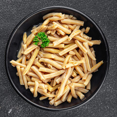 string beans yellow canned food delicious bean food Cooking appetizer meal food snack on the table copy space food background rustic top view
