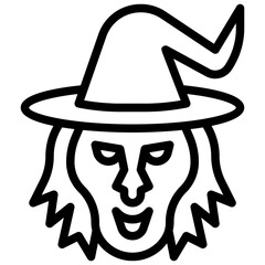WITCH filled outline icon,linear,outline,graphic,illustration