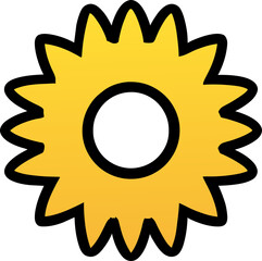 yellow sun isolated on white