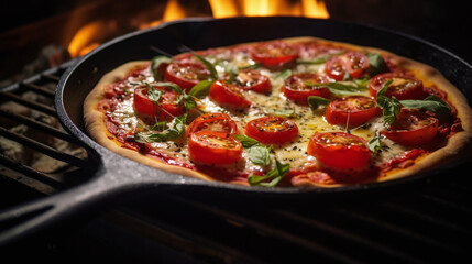 Delicious Pan Pizza in a cast iron Skillet