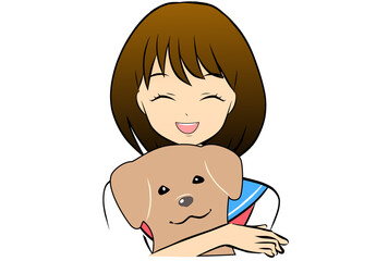 Anime girl and dog