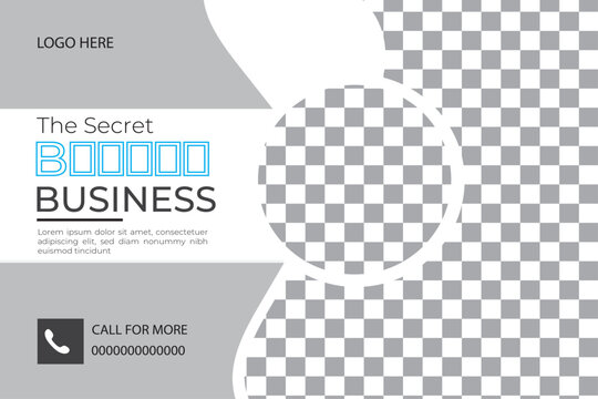 Corporate business or marketing agency postcard template.