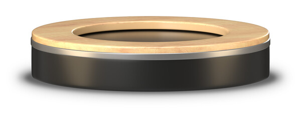 wooden podium 3d render for product showcase