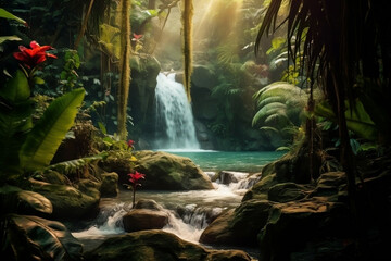 Lago en medio de una jungla
