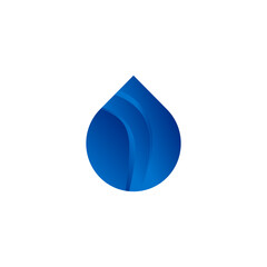 Fototapeta premium ILLUSTRATION ABSTRACT WATER DROP GRADIENT BLUE COLOR LOGO ICON SIMPLE DESIGN VECTOR
