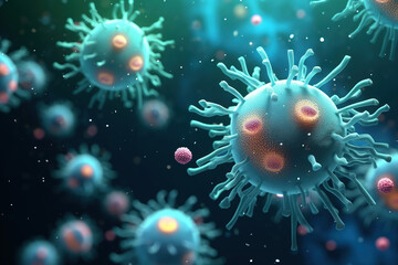 bacteria or virus, virus or germs for medical concept, viral disease epidemic