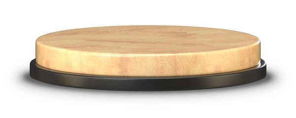 wooden display podium 3d render for product