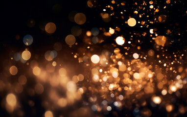 Bokeh defocused gold abstract lights background.