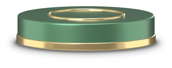round green podium stage with gold accent for product