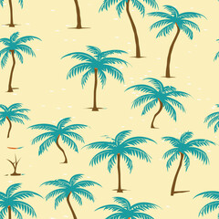 Fototapeta na wymiar Varied Pattern of Palm Trees and Leaves. Generative AI illustration.