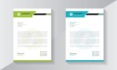 Letterhead design template with two colourful pads.