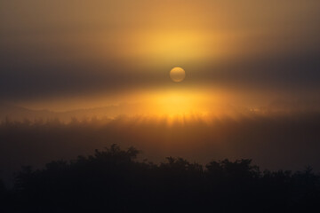 Sunrise in Ireland with light streaks
